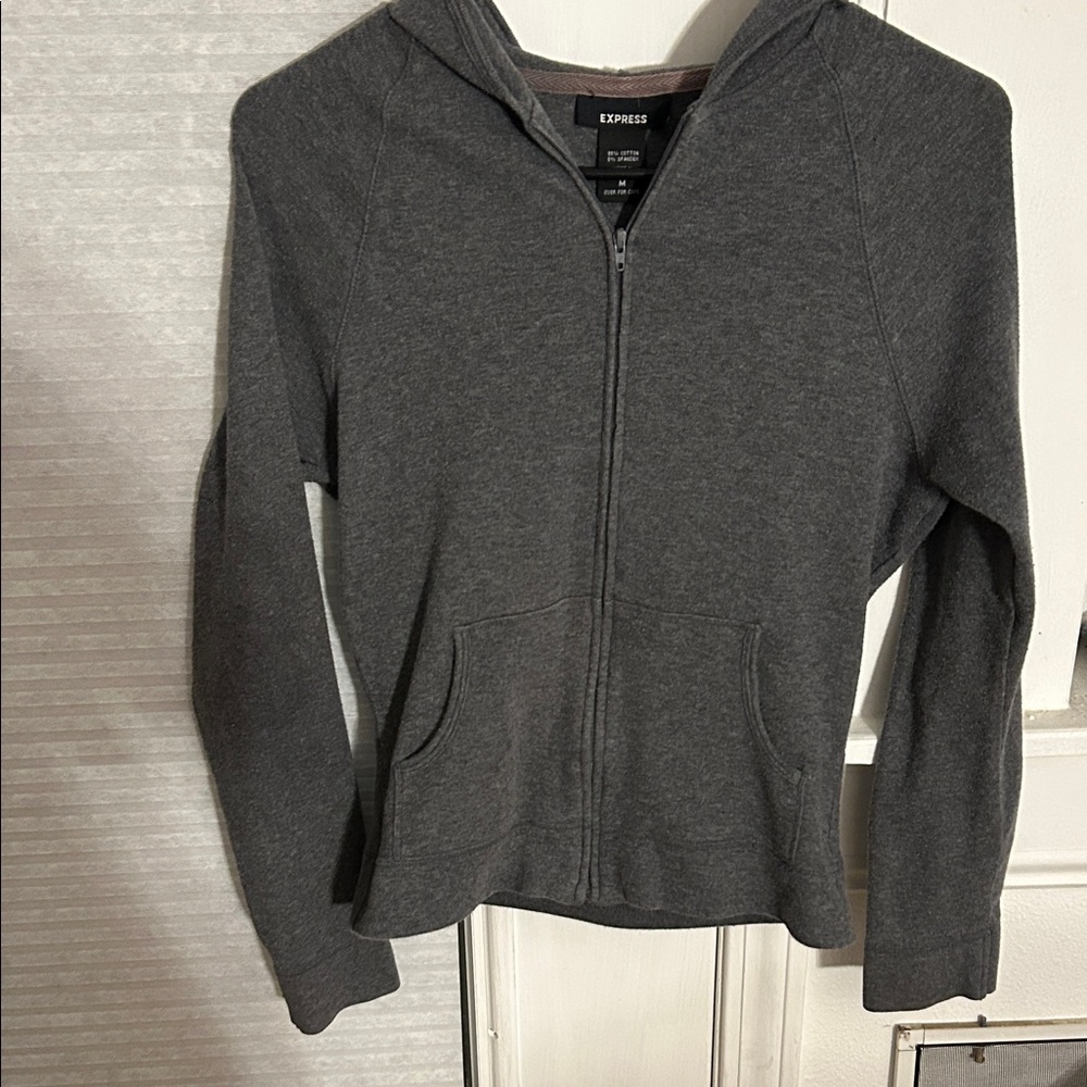 Express Dark Gray Hooded Sweater